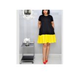 Style Addiction Black And Yellow Shift Dress - Black And Yellow